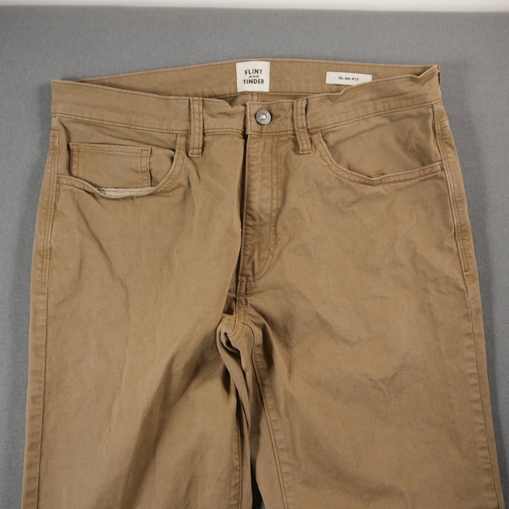 Flint and Tinder Slim Fit Pants Men Chino Straight Huckberry 32x30 - Picture 12 of 15